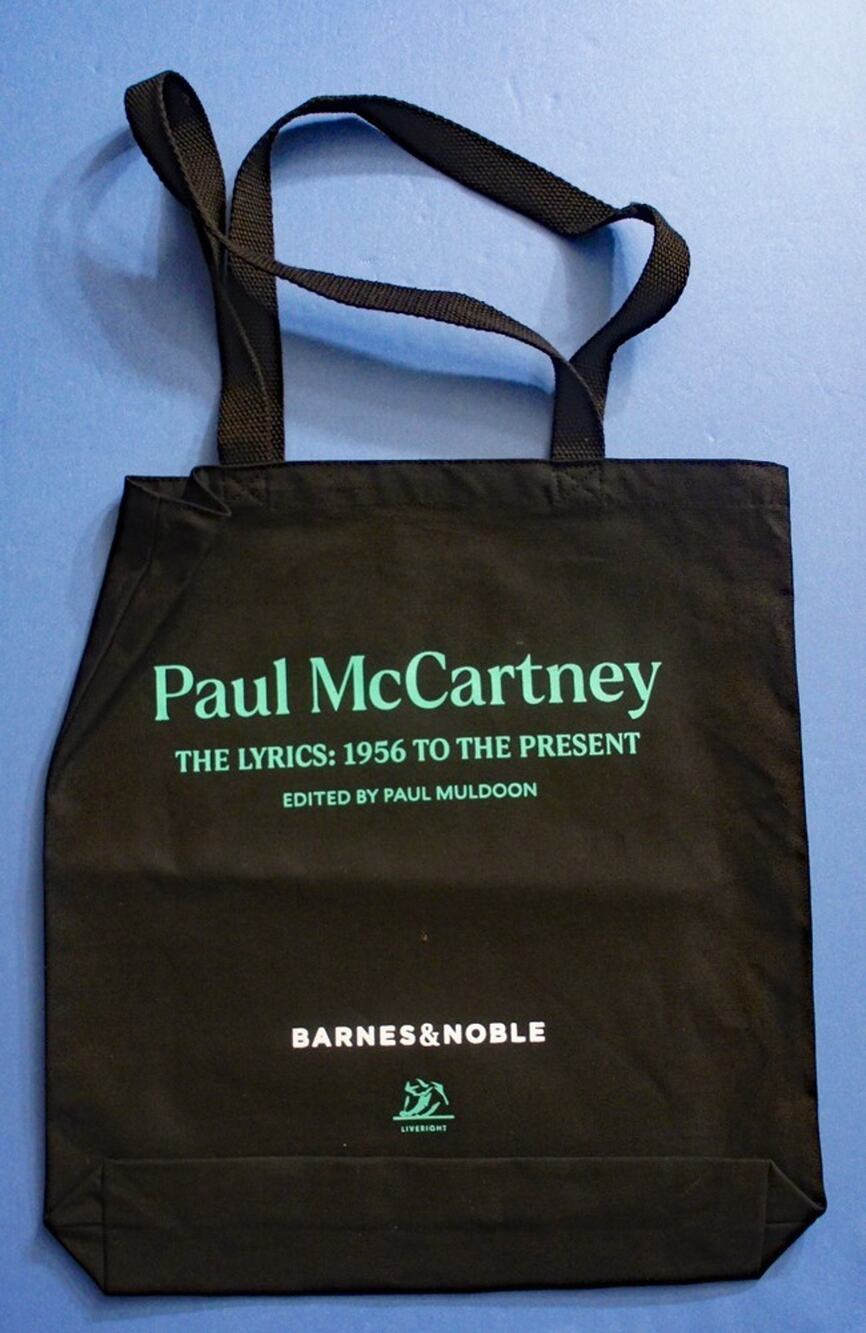 "The Quote Tote": Black Tote Bag from Barnes & Noble with Paul McCartney Theme
